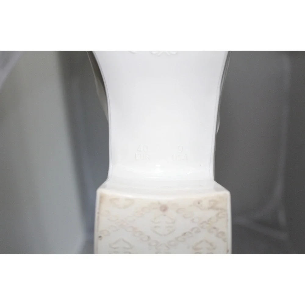 Jeffrey Campbell White‎ Platform Slide Sandals Criss-Cross Block Heel Size 9